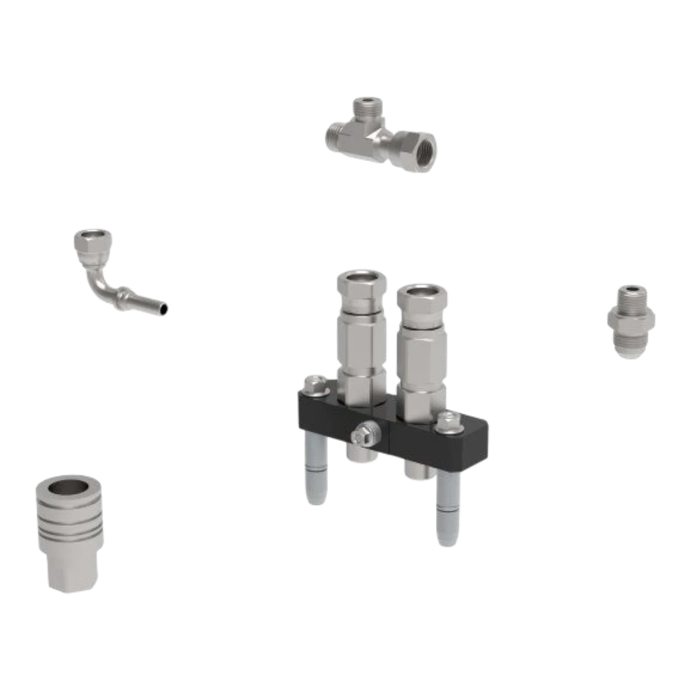 Quicke Hydraulikadaptersatz 90°, BSP 3/8 auf JIC 9/16, Artikel 60022070