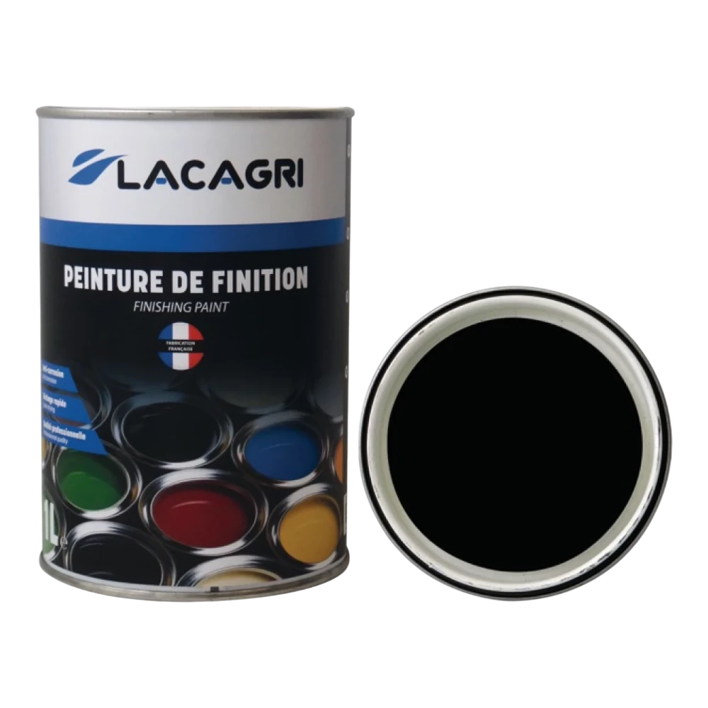 Lacagri 3-in-1 Lack Tiefschwarz RAL 9005 – 1 l – Produktabbildung