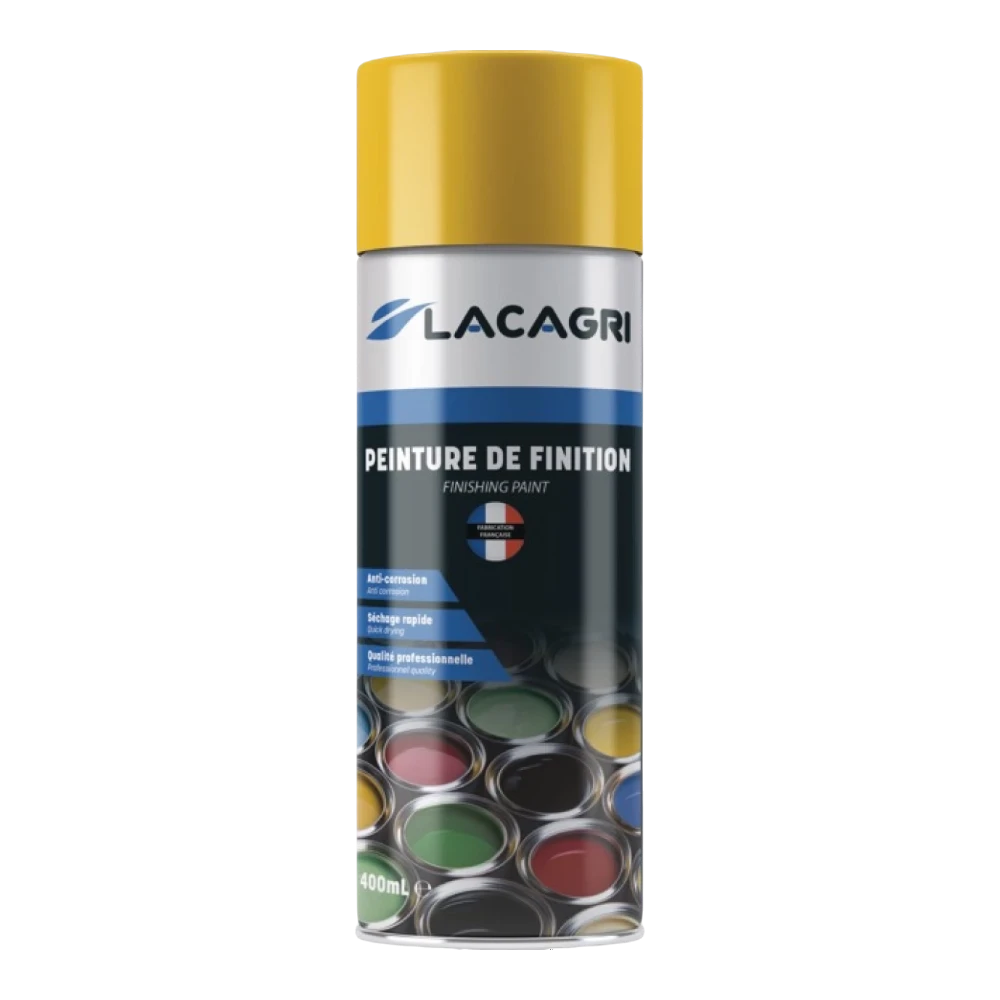 Lacagri 3-in-1 Lackspray Rapsgelb RAL 1021 für ROUSSEAU – 400 ml – Produktabbildung